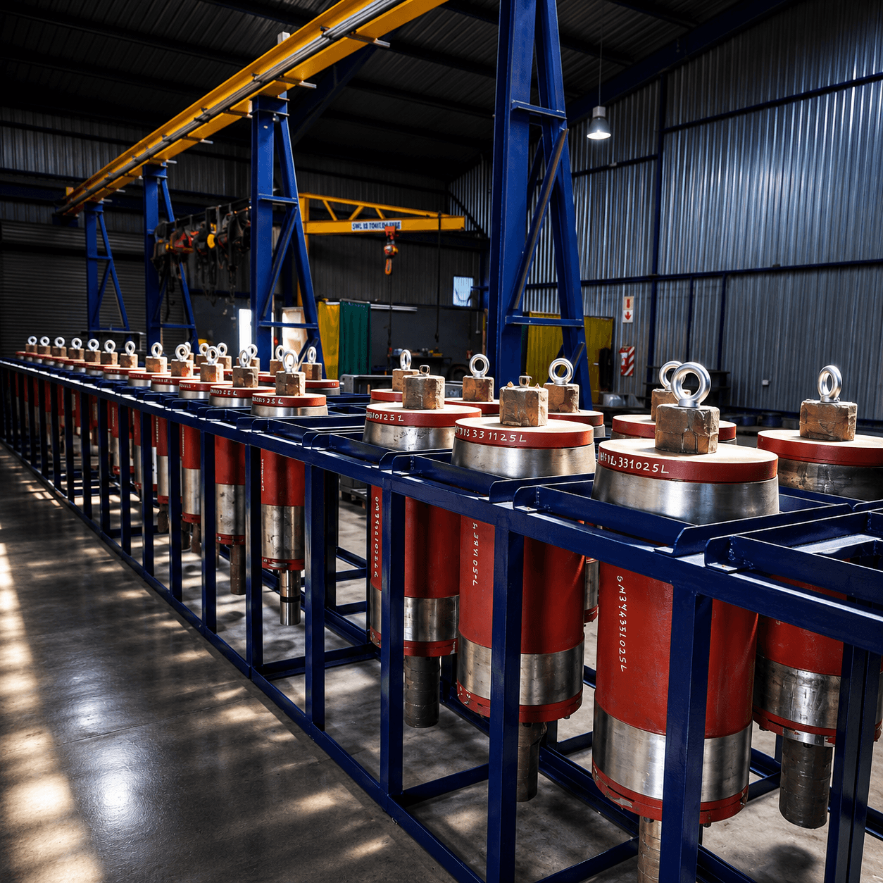 Orecrusher genuine spares lined up in the warehouse